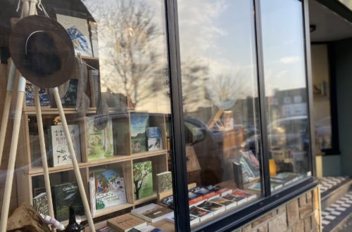 Librairie Elizabeth & Jo, vitrine thème cabane